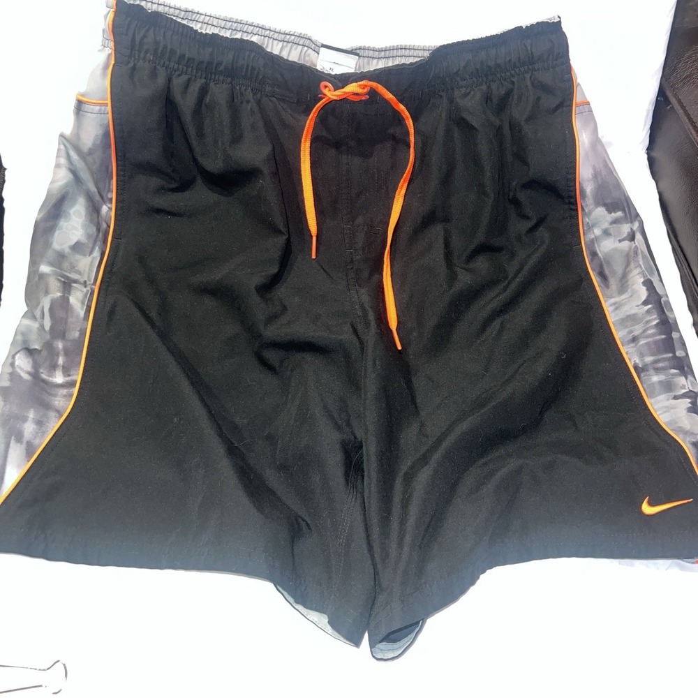 Nike Swim Trunks Mens XL Black Performance Lined Beach Surf Shorts, Stretch Camo
